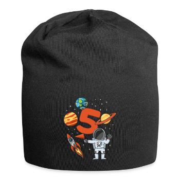 Anniversaire d’astronaute 5 ans - Bonnet en jersey - noir - Devant