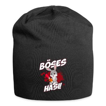 Böses Hasi Hase Ostern Halloween Lustiges Geschenk - Jersey-Beanie - Schwarz - Vorne