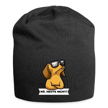 Sturer Dackel Hund lustig Teckel - Jersey-Beanie - Schwarz - Vorne