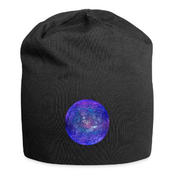 Kosmische Kugel Om Symbol Blume Des Lebens Weltall - Jersey-Beanie - Schwarz - Vorne