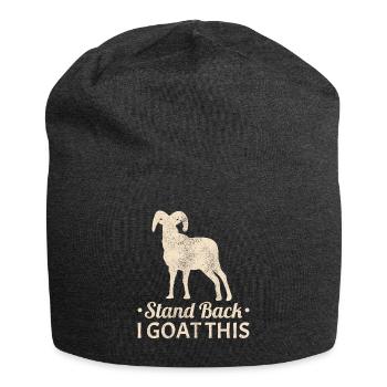i goat this goat funny relax calm down i goat this - Jersey Beanie - charcoal grey - Front