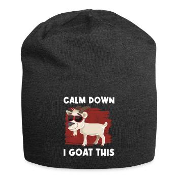 i goat this goat funny relax calm down i goat this - Jersey Beanie - charcoal grey - Front
