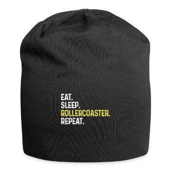 Eat Sleep Rollercoaster Repeat Funny Theme Park - Jersey Beanie - black - Front