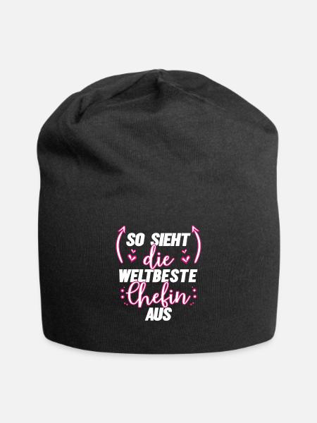 So sieht die weltbeste Chefin aus Geschenkidee - Jersey-Beanie - Schwarz