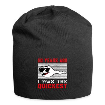 60 years ago I was the fastest 60.Geb - Jersey Beanie - black - Front