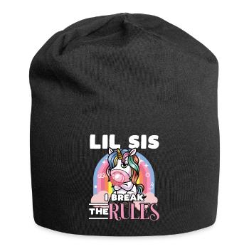 Jüngste Schwester Zwillingsschwester Einhorn - Jersey-Beanie - Schwarz - Vorne