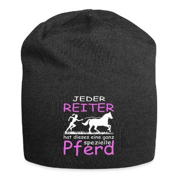 Jeder Reiter hat dieses eine ganz spezielle Pferd - Jersey-Beanie - Anthrazit - Vorne