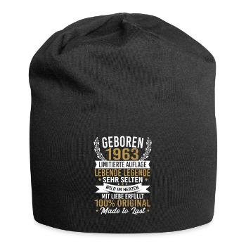 Geboren 1963 - Jersey-Beanie - Schwarz - Vorne