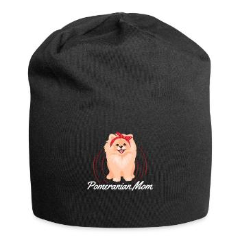 Zwergspitz Poméranien Maman Chien Maîtresse Cadeau - Bonnet en jersey - noir - Devant