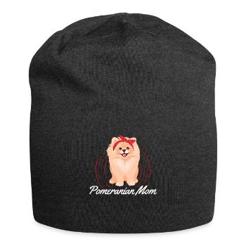 Zwergspitz Poméranien Maman Chien Maîtresse Cadeau - Bonnet en jersey - charbon - Devant