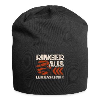 Ringen Ringer aus Leidenschaft - Jersey-Beanie - Schwarz - Vorne