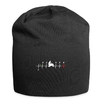 Quad Fahrer Herzschlag Offroad ATV Schaltung - Jersey-Beanie - Schwarz - Vorne