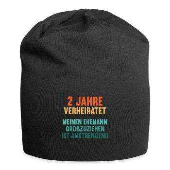 2 Jahre verheiratet lustig 2. Hochzeitstag - Jersey-Beanie - Schwarz - Vorne