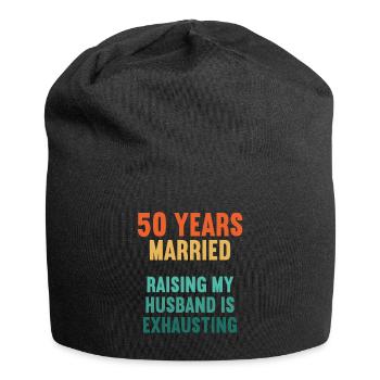 50 ans marié drôle 50e anniversaire de mariage - Bonnet en jersey - noir - Devant