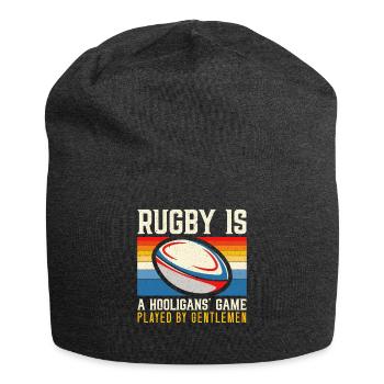 Rugby ist ein Hooligans-Spiel, das von Gentlemen gespielt wird - Jersey-Beanie - Anthrazit - Vorne