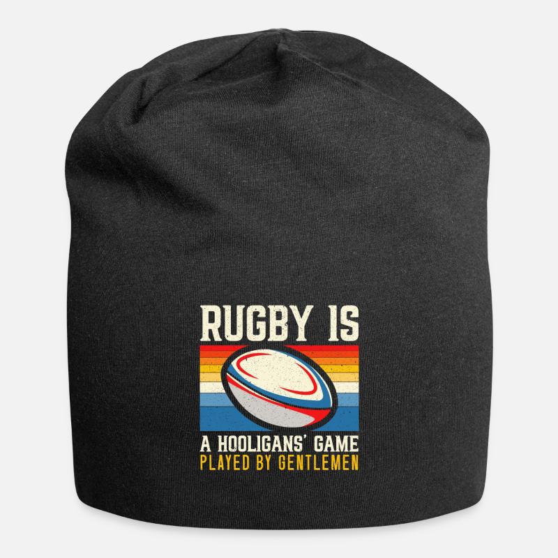 Rugby ist ein Hooligans-Spiel, das von Gentlemen gespielt wird - Jersey-Beanie - Schwarz
