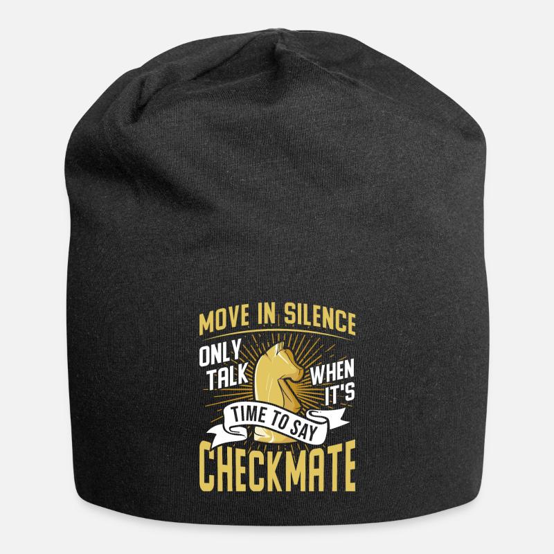 Schach - Jersey-Beanie - Schwarz