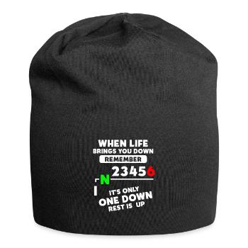 When Life Brings You Down Only One Down Rest is Up - Jersey Beanie - black - Front