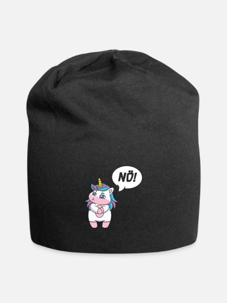 Einhorn Nein - Jersey-Beanie - Schwarz