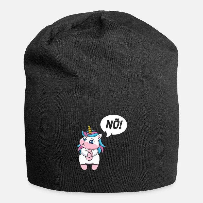 Einhorn Nein - Jersey-Beanie - Schwarz