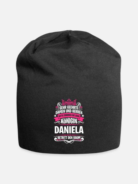 Daniela Namensshirt mit lustigem Königin Spruch - Jersey-Beanie - Schwarz