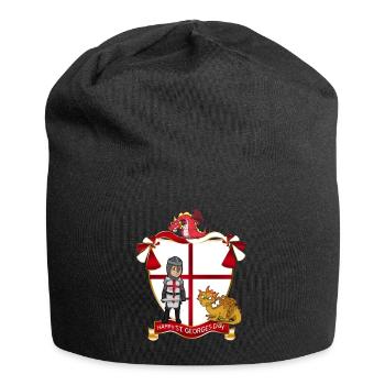 St George Crest: Dragon, Knight & Shield - Jersey Beanie - black - Front