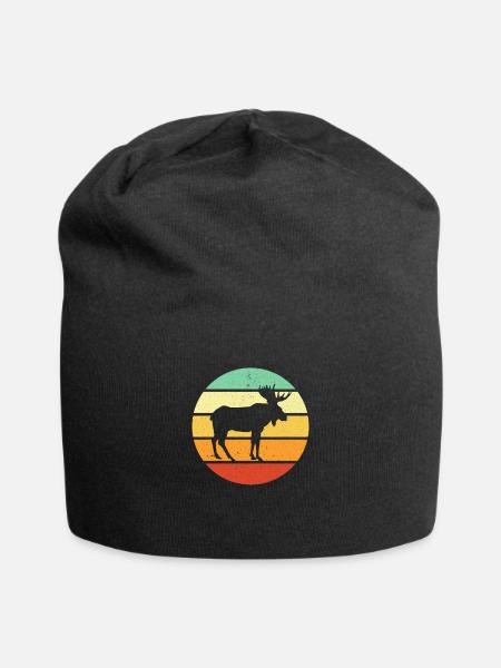 Elch - Jersey-Beanie - Schwarz