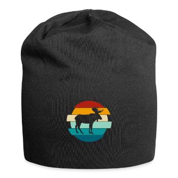 Retro Moose Vintage Moose Gift - Jersey Beanie - black - Front