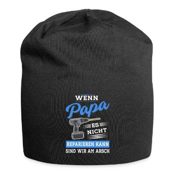 Papa Vater reparieren Heimwerker Werkzeug - Jersey-Beanie - Schwarz - Vorne