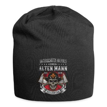 Unterschätze nie ein alten Mann bei der Feuerwehr - Jersey-Beanie - Schwarz - Vorne