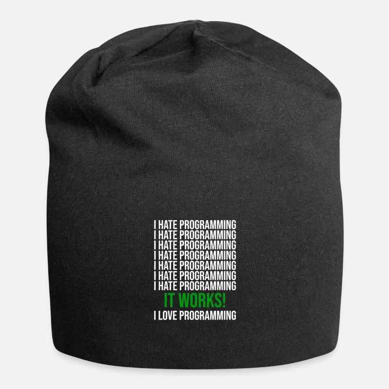Programmieren Lustiger Spruch für Programmierer - Jersey-Beanie - Schwarz