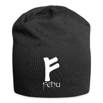Rune Fehu Protective Rune Magical Powers - Jersey Beanie - black - Front