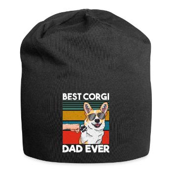 Best Corgi Dad Ever Bester Hunde Papa Vatertag - Jersey-Beanie - Schwarz - Vorne
