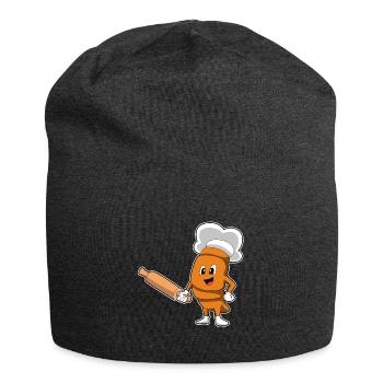 Brot Bäcker Nudelholz Backen - Jersey-Beanie - Anthrazit - Vorne