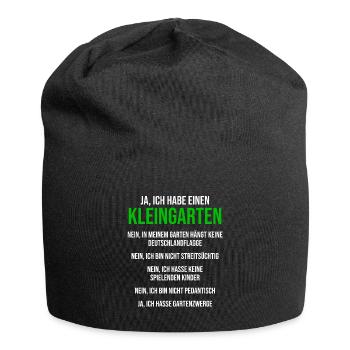 Kleingarten Spruch Kleingärtner Schrebergarten - Jersey-Beanie - Schwarz - Vorne
