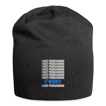 Ich hasse Programmieren - Programmierer Spruch - Jersey-Beanie - Schwarz - Vorne