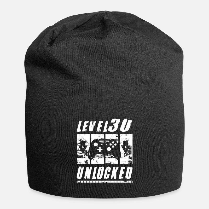 30 ans d’anniversaire Rétro Niveau 30 débloqué - Bonnet en jersey - noir