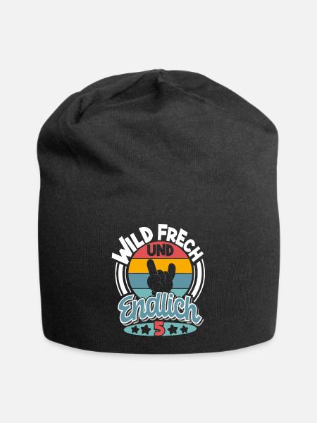 5 Jahre Wild Frech Und Endlich 5 - Jersey-Beanie - Schwarz