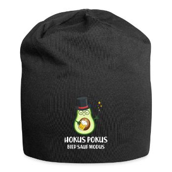 Hokus Pokus Bier Sauf Modus Avocado Zauberer - Jersey-Beanie - Schwarz - Vorne