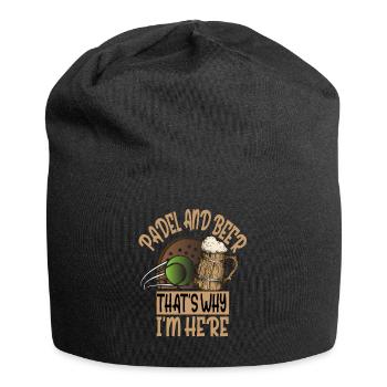 Padel Und Bier Deshalb Bin Ich Hier Padel Tennis - Jersey-Beanie - Schwarz - Vorne