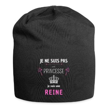 Princesse reine humour - Bonnet en jersey - noir - Devant
