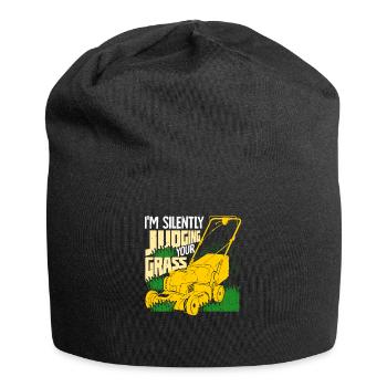 Drôle tondeuse à gazon Tondeuse à gazon Gardener Cadeau - Bonnet en jersey - noir - Devant