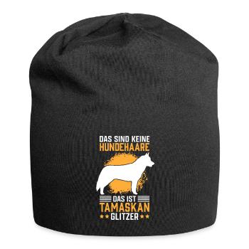Das ist Tamaskan Glitzer Wolf-Hund Tamaskan - Jersey-Beanie - Schwarz - Vorne