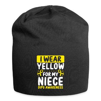 Nièce Ruban Jaune DIPG Sensibilisation - Bonnet en jersey - noir - Devant