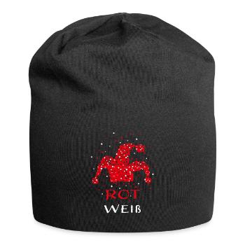 Köln Rot Weiss Karneval Fasching Konfetti Geschenk - Jersey-Beanie - Schwarz - Vorne