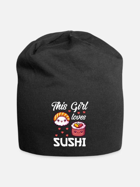Amateur de sushi maki Nigiri Cette fille adore les sushis - Bonnet en jersey - noir