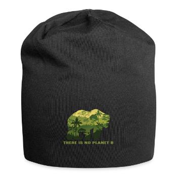 Nachhaltigkeit - Jersey-Beanie - Schwarz - Vorne