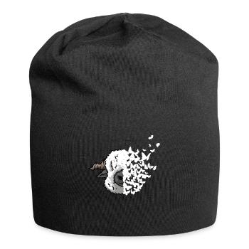 Valais Black-nosed Sheep Face Butterfly - Jersey Beanie - black - Front