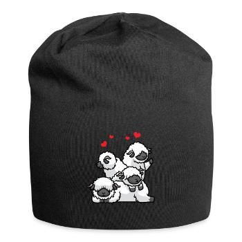 Valais Black-nosed Sheep Sheep With Heart Animal - Jersey Beanie - black - Front
