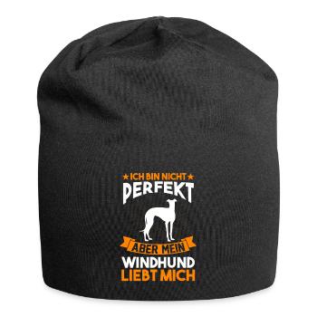 Hund Windhund Züchter Windhund - Jersey-Beanie - Schwarz - Vorne